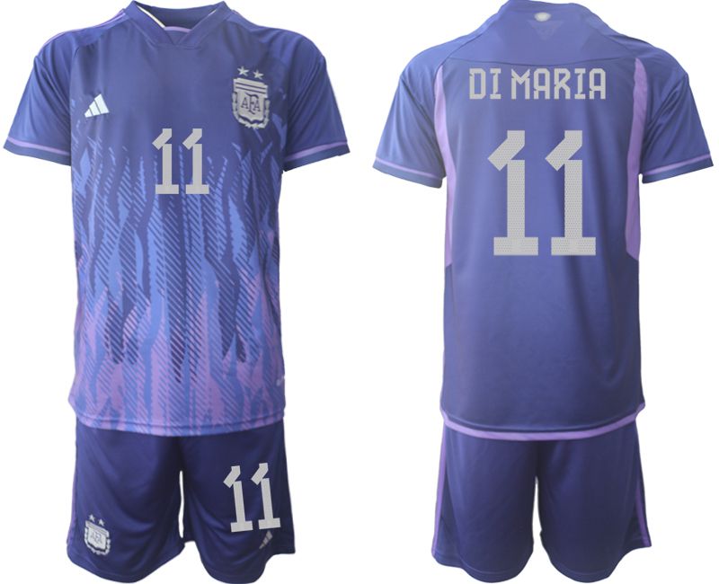 Men 2022 World Cup National Team Argentina away purple 11 Soccer Jersey